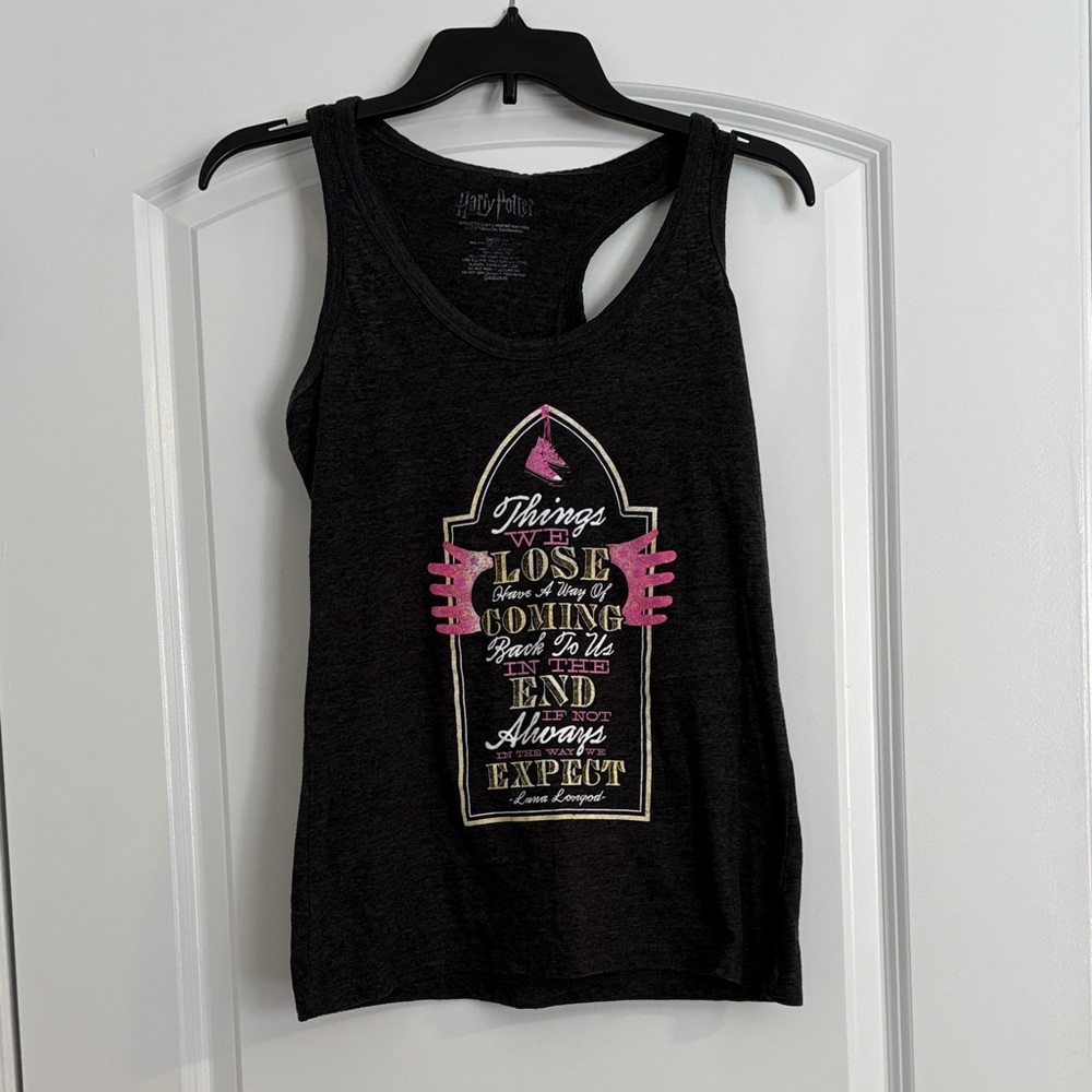 Black Graphic Harry Potter Tank Top
